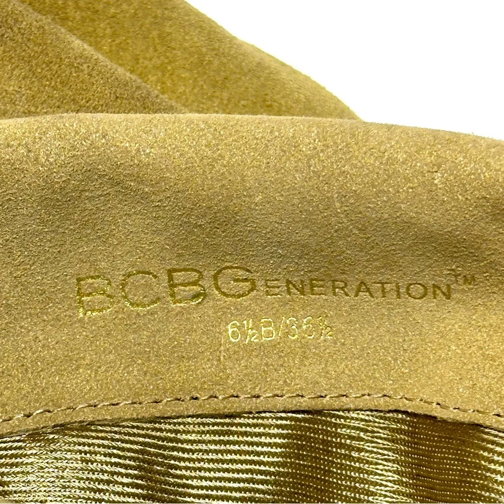 BCBG Generation | Over the Knee Suede Boot Christina New Taupe Spike Stud Accent